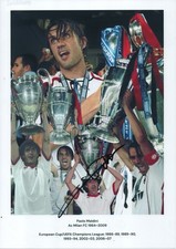 Paolo Maldini foto firmata a mano A4 12x8 pollici autografo COA Ac Milano Fc