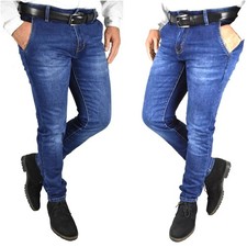 Jeans Uomo Elasticizzato Slim Fit Chino Pantaloni Eleganti Tasca America 46 48 a