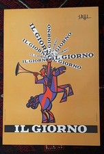 Manifesto Gadget poster, quotidiano IL GIORNO a colori originale 49 x 34 Raro