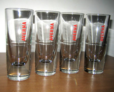 SET 4 BICCHIERI AMARO AVERNA in vetro con base pesante - Vintage da collezione