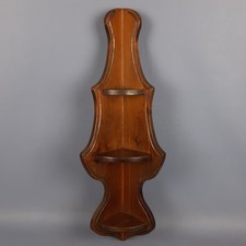 Angoliera D’appesa Legno Massello Abete Color Noce Mensola Angolare Vintage 1960