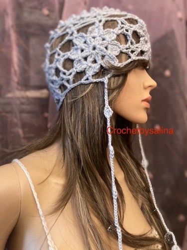 Cappello all uncinetto pizzo - all'uncinetto,