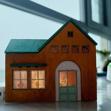 Fai da te 1:144 casa delle bambole miniature casa incompiuta kit mini villa con lampada legno