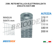 Rete per Recinzione Zincata Metallica Elettrosaldata 50x75 Filo mm 1,80 - 25 mt