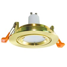 Faretto orientabile oro incasso foro 80mm lampada LED 8W GU10 controsoffitto 60w
