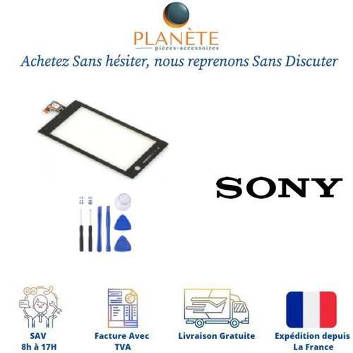 Vitre tactile noir pour sony - vitre,