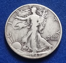 MONETA COIN UNITED STATES OF AMERICA U.S.A. HALF DOLLAR 1942 ½ $ WALKING LIBERTY