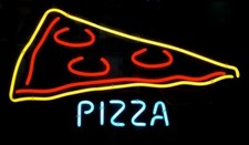 Lampada Insegna Neon Pizza 17"x14" Luce Business Parete Con Dimmer