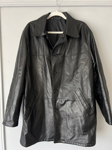 Giacca pelle nera uomo - giacca, in