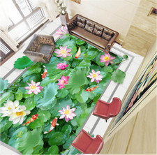 3D bellissimo Lotus C637 pavimento quadro da parete indecisione immagine carta da parati famiglia DE Amy