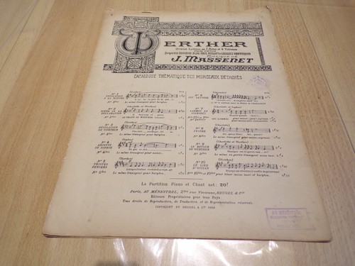 Partition werther drame - partition,
