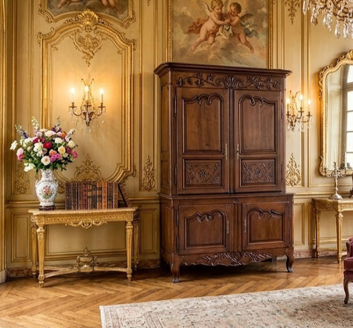 Credenza doppio corpo noce - doppio,