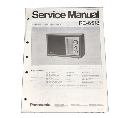 Technics panasonic 6518 fm - technics/panasonic, re-6518