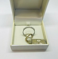 1 anello Riviera fedina 8 Diamanti ct 0,30 Oro bianco 18kt fidanzamento ragazze