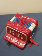 Piccola Fisarmonica Cromatica Per Bambini  Bachelite Rossa Anni 50 Vintage