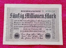 Germania BANCONOTA 50 millionen Mark 1923 - pick#109 - serie asterisco