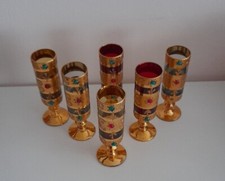 Bicchieri Dorati Flute Vintage Anni 50 Decorazioni Retrò  Rari