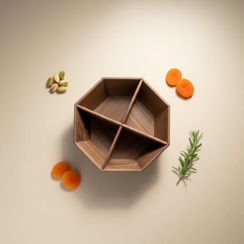 Vassoio legno 4 - a, scomparti