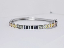 MERAVIGLIOSO BRACCIALETTO IN ARGENTO 925 CON ZAFFIRI MULTICOLORI