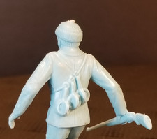 Figura esploratore Marx Alaska, cacciatore funzionante con fucile e trappole per gambe