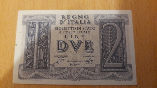 Regno 1939 banconota 2 - regno, 1939 