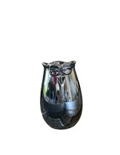 VASO IN CERAMICA SMALTATA DI COLORE BLU NOTTE 10 CM DI DIAMETRO