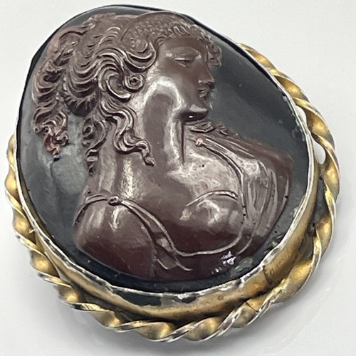 Antica spilla cammeo - , ovale