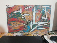 Dipinto Acrilico E Olio Su