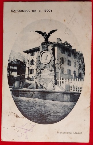 Postcard bardonecchia monument - bardonecchia,