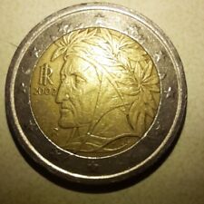 moneta 2 euro dante alighieri 2002 con errore di conio sulla stella in basso