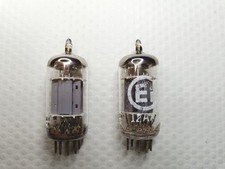 2x ECC83-12AX7 EI Yugoslavia flat plate o-getter Telefunken-like