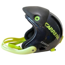 Maschera casco Carrera Carbon mentoniera slalom sci corsa nero verde taglia unica