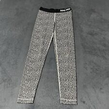 Nike Pro Dri-Fit Leggings Stretti Donna M StayCool Nero e Bianco Pantaloni Stampa Mezzo