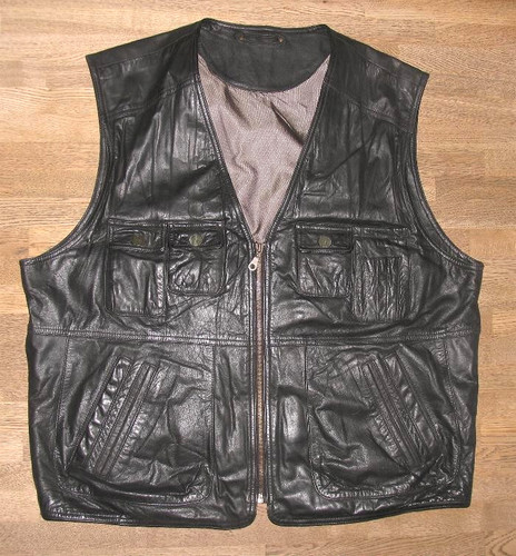 Gilet uomo pelle - pelle, nera