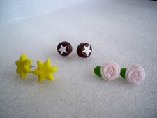 3 PAIA ORECCHINI LOBO IN FIMO