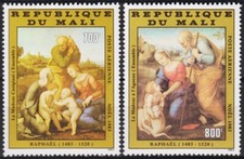 Mali 1983 Natività di Natale Sacra Famiglia Dipinti Raffaello 2v Set MNH