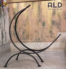 Portalegna Luna in ferro contenitore salvaspazio da camino stufa braciere