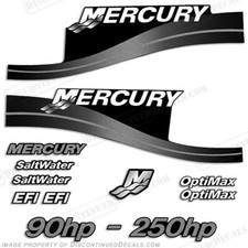 Adatto per decalcomanie Mercury 90hp - 250hp - colore argento personalizzato