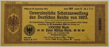 1.000.000 MARK 1923 DEUTSCHLAND BANKNOTE BANCONOTA GERMANIA