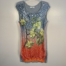 Abito tubino Sonia Fortuna Firenze Italy paillettes impreziosito ramo righe laterali M