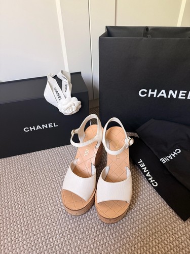 Sandali chanel con - sandali, zeppa