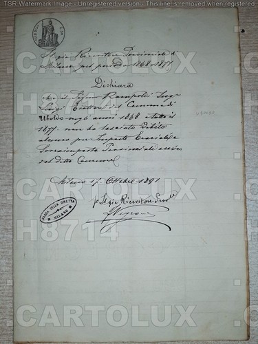 H8714 documento antico 1891 - h8714,