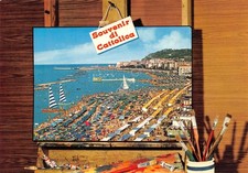 Cartolina Cattolica panorama su tavolozza da pittore pennelli anni '80