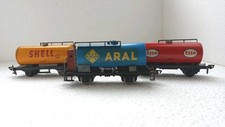 FLEISCHMANN 1465/5030/5031 n. 3 CARRI CISTERNA SHELL/ESSO/SCHELL scala H0