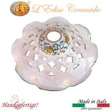 CHANDELIER IN KERAMIK VIETRI PERFORIERT UND HAND IN GRÜN FLORAL DEKORIERT