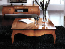 TAVOLINO IN LEGNO MASSELLO DA SALOTTO 110X110  CLASSICO QUADRATO IN VARI COLORI