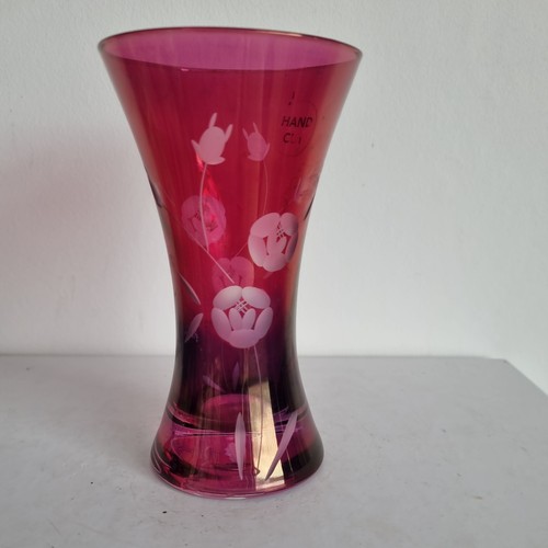 Vaso vintage vetro tagliato - vaso,