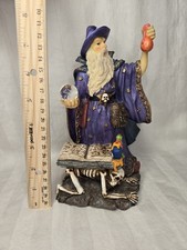 Leggende Medievali Mago Merlino - Statua Scultura Porcellana - Mistica da Collezione