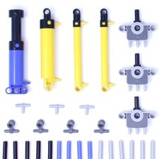 Lego Technic Bricks 29x Pompa Pneumatica Cilindro Valvola Interruttore Tubo T-shirt NUOVO