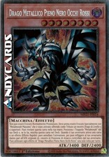 DRAGO METALLICO PIENO NERO OCCHI ROSSI • Rara Starlight MP25 IT014 • 1Ed